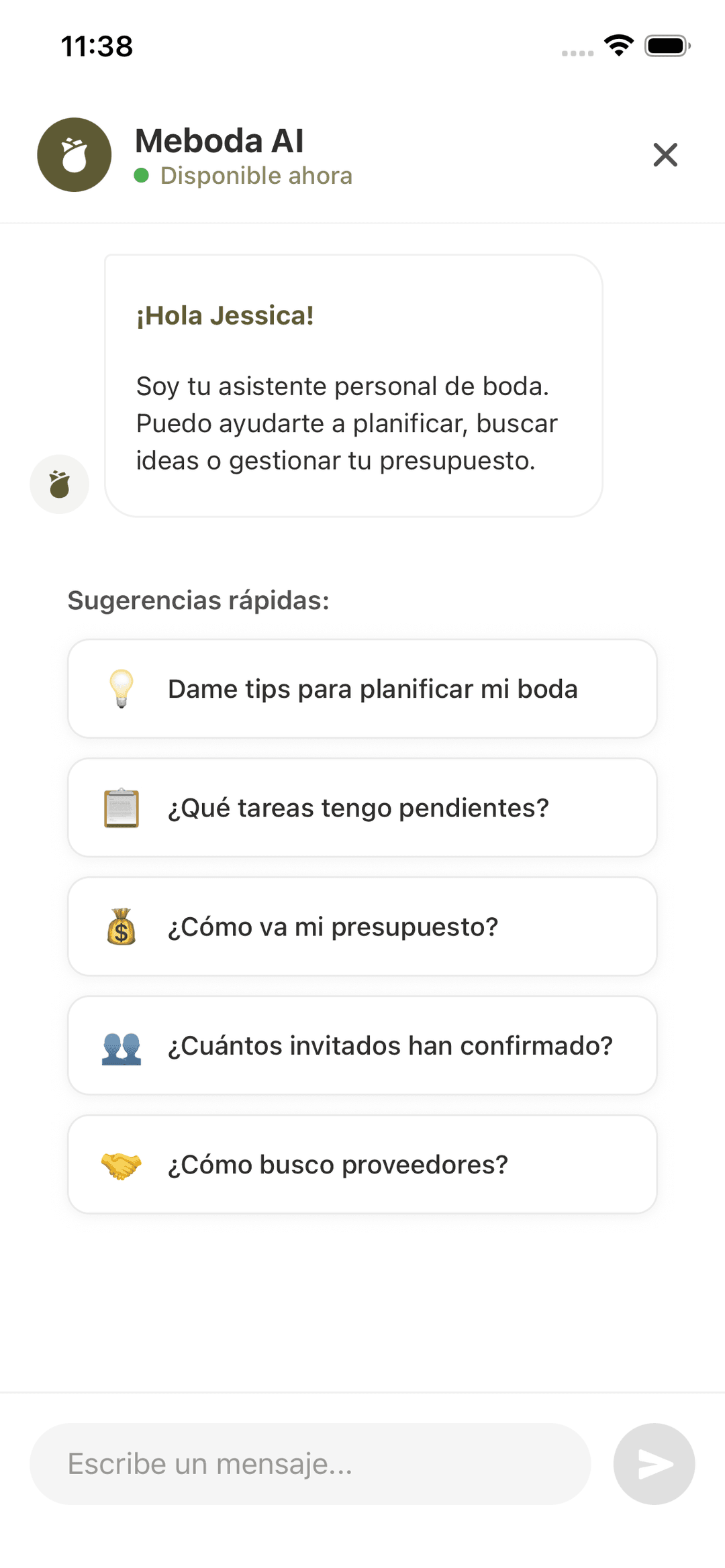 Demo de Chatbot Meboda